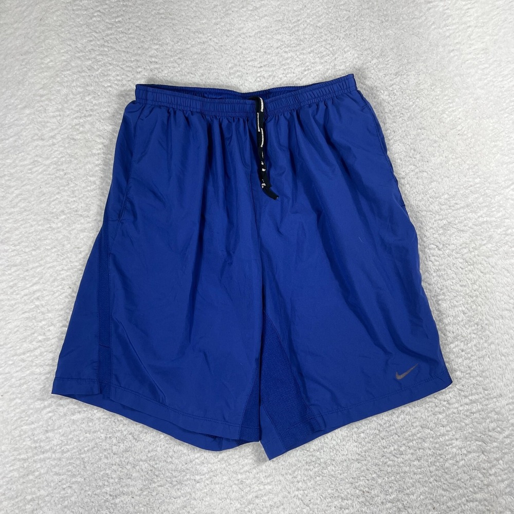 Nike Shorts Womens Large W26 Blue Lightweight Active Swoosh Logo Drifit Lined